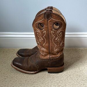 Cody James Men’s Saddle Vamp Western Boots Size 8 Broad Square Toe Cowboy Brown
